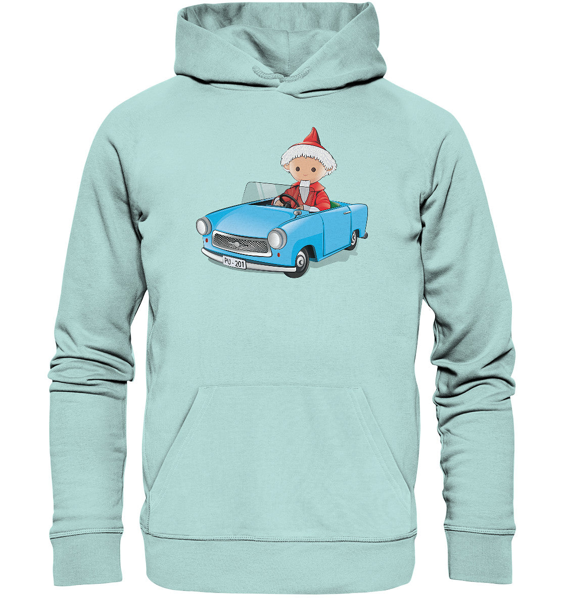 PREMIUM ORGANIC HOODIE UNISEX • UNSER SANDMÄNNCHEN - TRABI-CRUISER (PU-201)