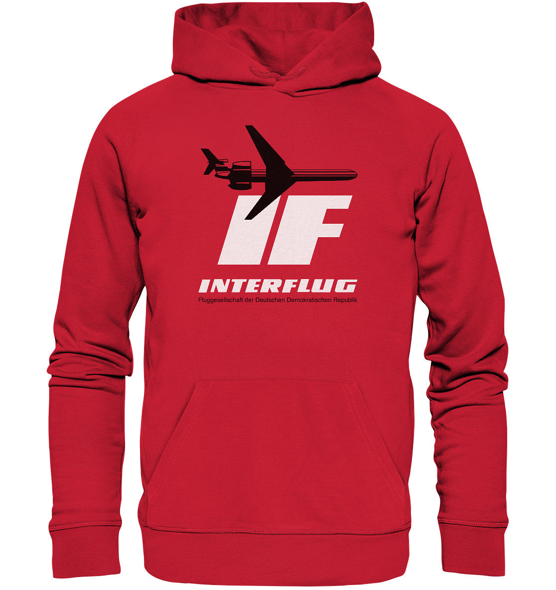 PREMIUM ORGANIC HOODIE UNISEX • IF - INTERFLUG DDR - ORIGINAL WERBUNG