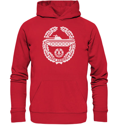 PREMIUM ORGANIC HOODIE UNISEX • NVA-ORDEN - TREU GEDIENT - MOT. SCHÜTZENTRUPPEN