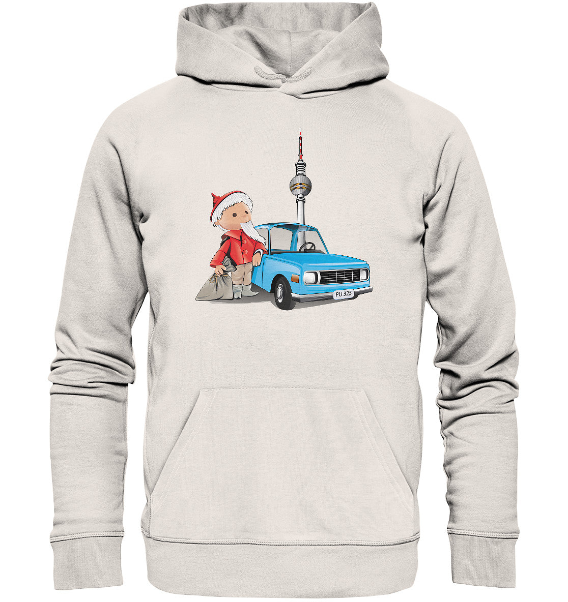 PREMIUM ORGANIC HOODIE UNISEX • UNSER SANDMÄNNCHEN - MIT WARTBURG IN BERLIN (PU-325)