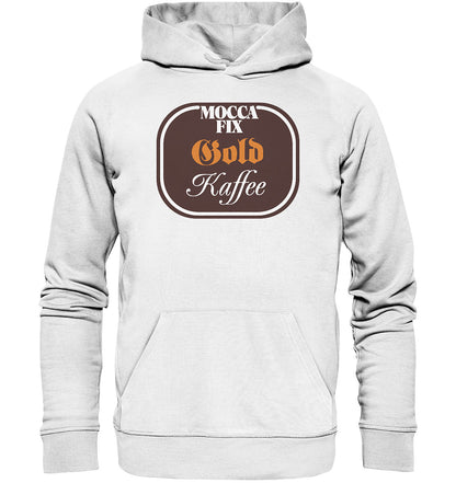 PREMIUM ORGANIC HOODIE UNISEX • MOCCA FIX GOLD KAFFEE