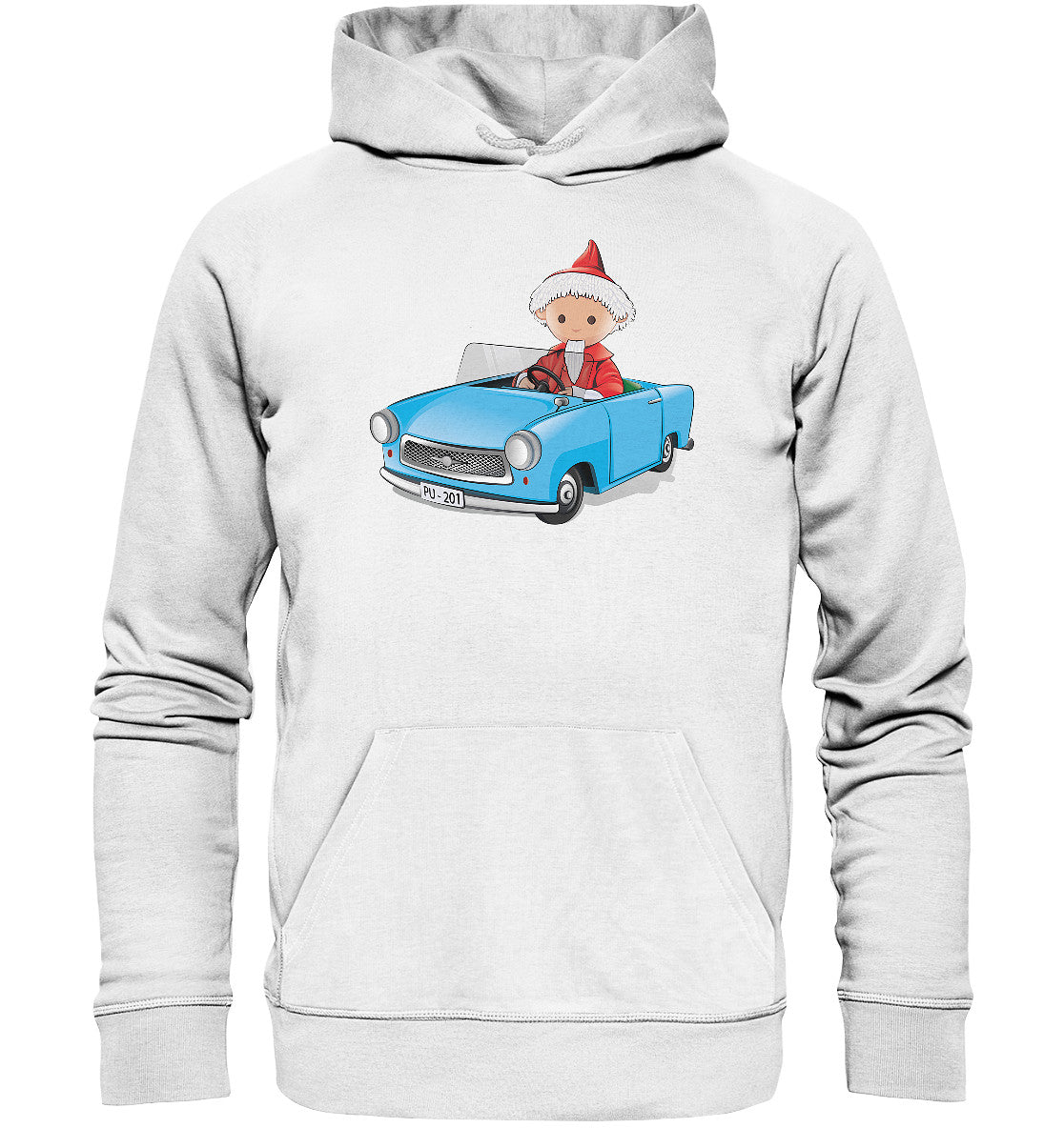 PREMIUM ORGANIC HOODIE UNISEX • UNSER SANDMÄNNCHEN - TRABI-CRUISER (PU-201)