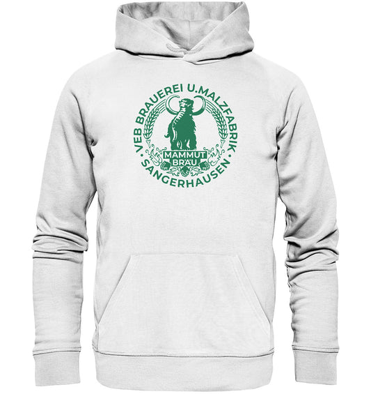 PREMIUM ORGANIC HOODIE UNISEX • VEB BRAUEREI SANGERHAUSEN - MAMMUT BRÄU monochrom