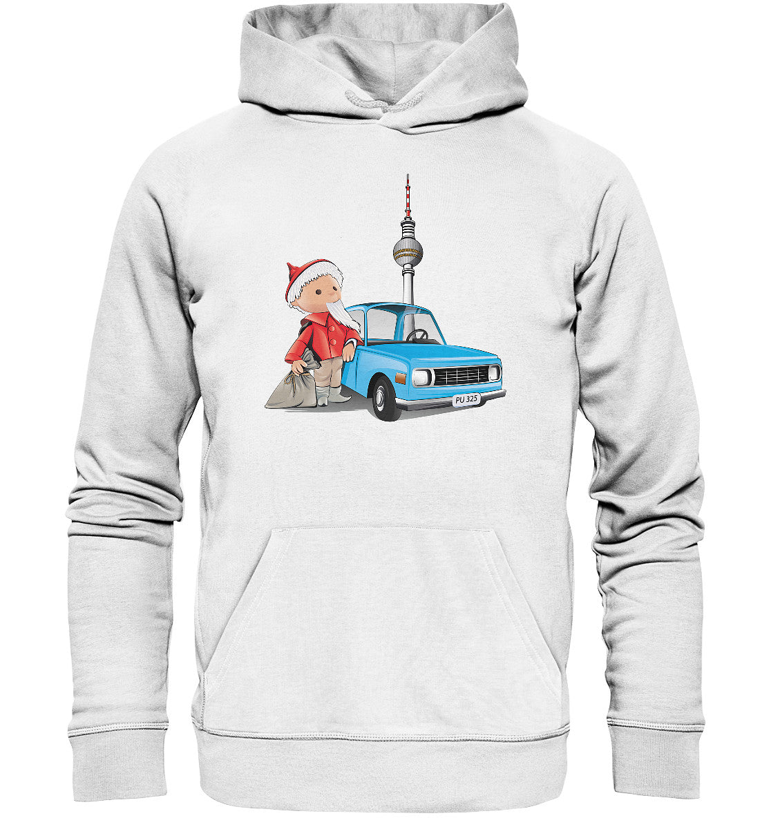 PREMIUM ORGANIC HOODIE UNISEX • UNSER SANDMÄNNCHEN - MIT WARTBURG IN BERLIN (PU-325)