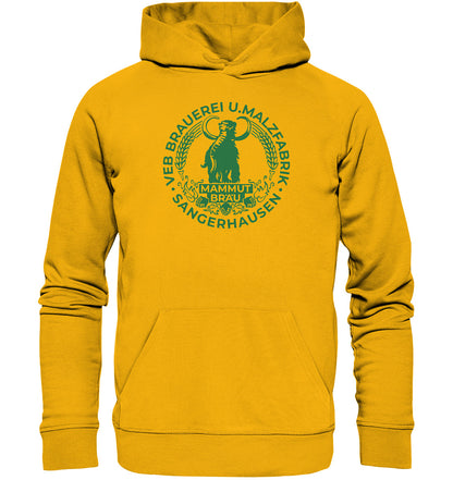 PREMIUM ORGANIC HOODIE UNISEX • VEB BRAUEREI SANGERHAUSEN - MAMMUT BRÄU monochrom