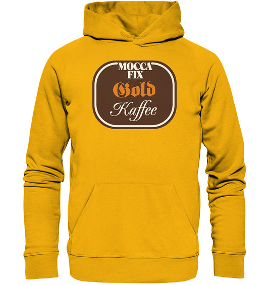 PREMIUM ORGANIC HOODIE UNISEX • MOCCA FIX GOLD KAFFEE