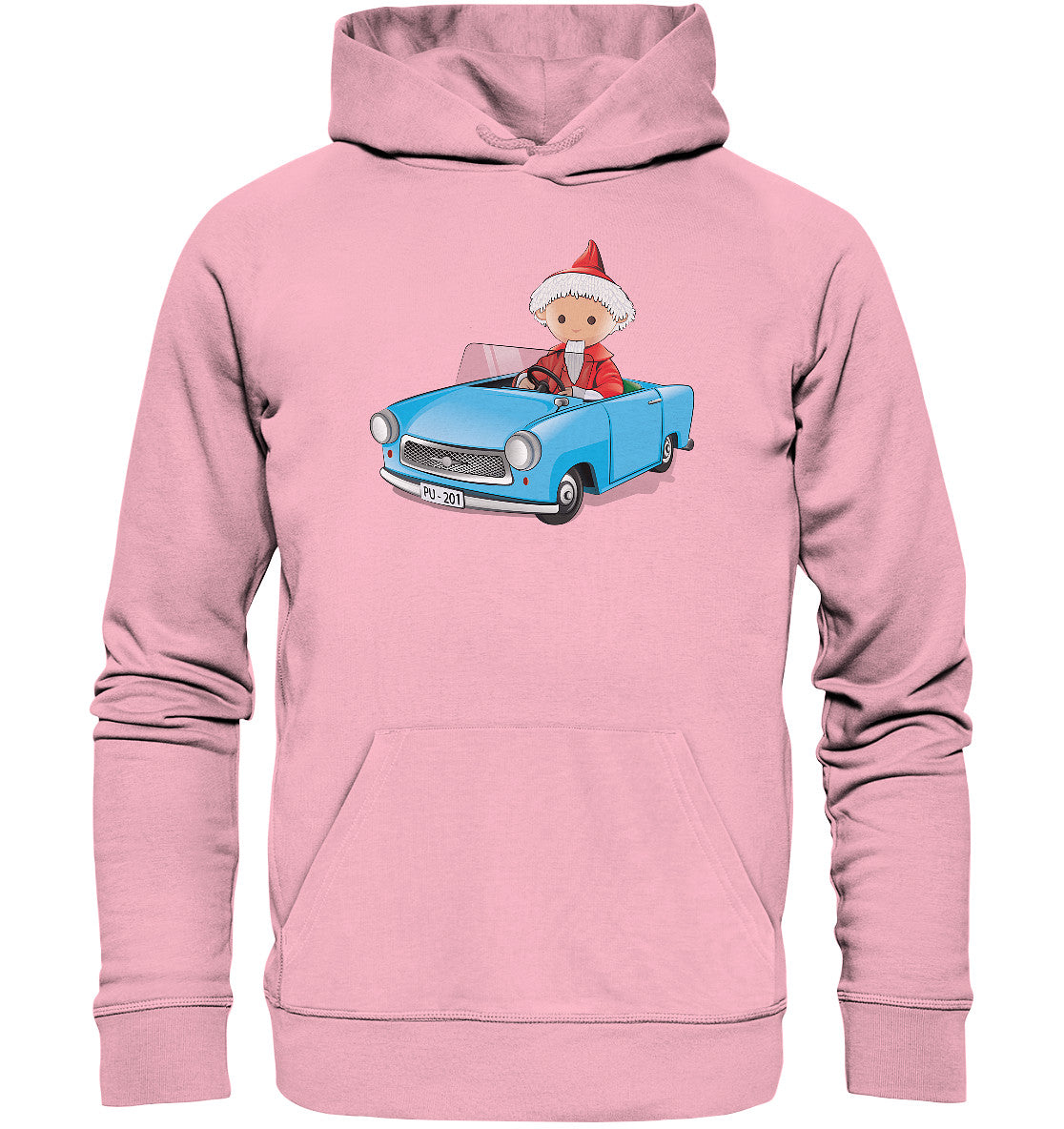 PREMIUM ORGANIC HOODIE UNISEX • UNSER SANDMÄNNCHEN - TRABI-CRUISER (PU-201)