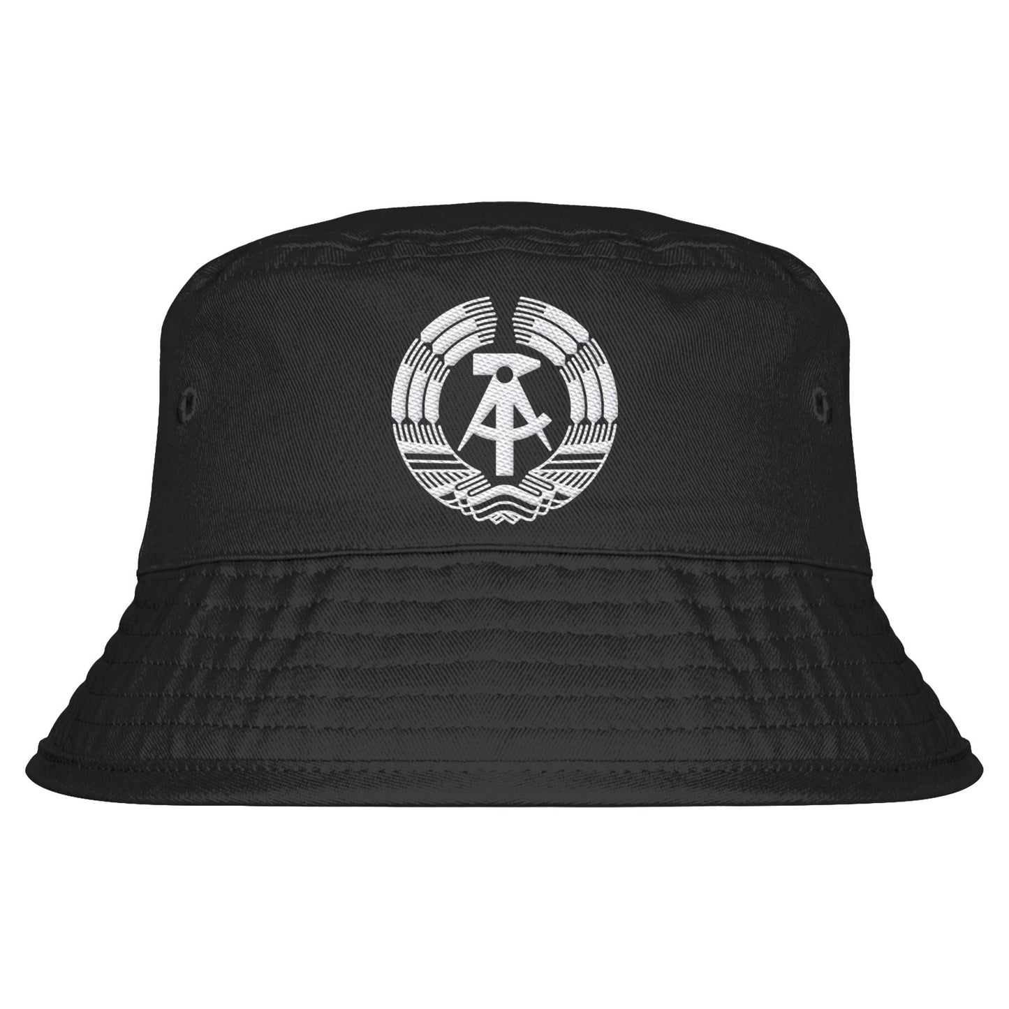 FISCHERHUT / BUCKET HAT - BESTICKT • STAATSWAPPEN DDR MONOCHROM