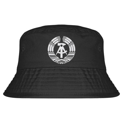 FISCHERHUT / BUCKET HAT - BESTICKT • STAATSWAPPEN DDR MONOCHROM