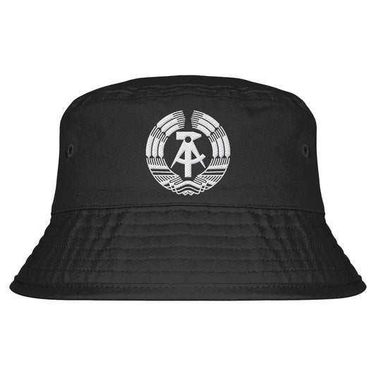 FISCHERHUT / BUCKET HAT - BESTICKT • STAATSWAPPEN DDR MONOCHROM