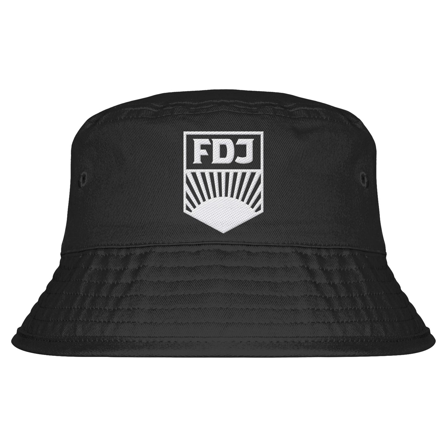 FISCHERHUT / BUCKET HAT - BESTICKT • FDJ - WEISS