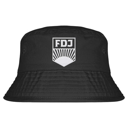 FISCHERHUT / BUCKET HAT - BESTICKT • FDJ - WEISS