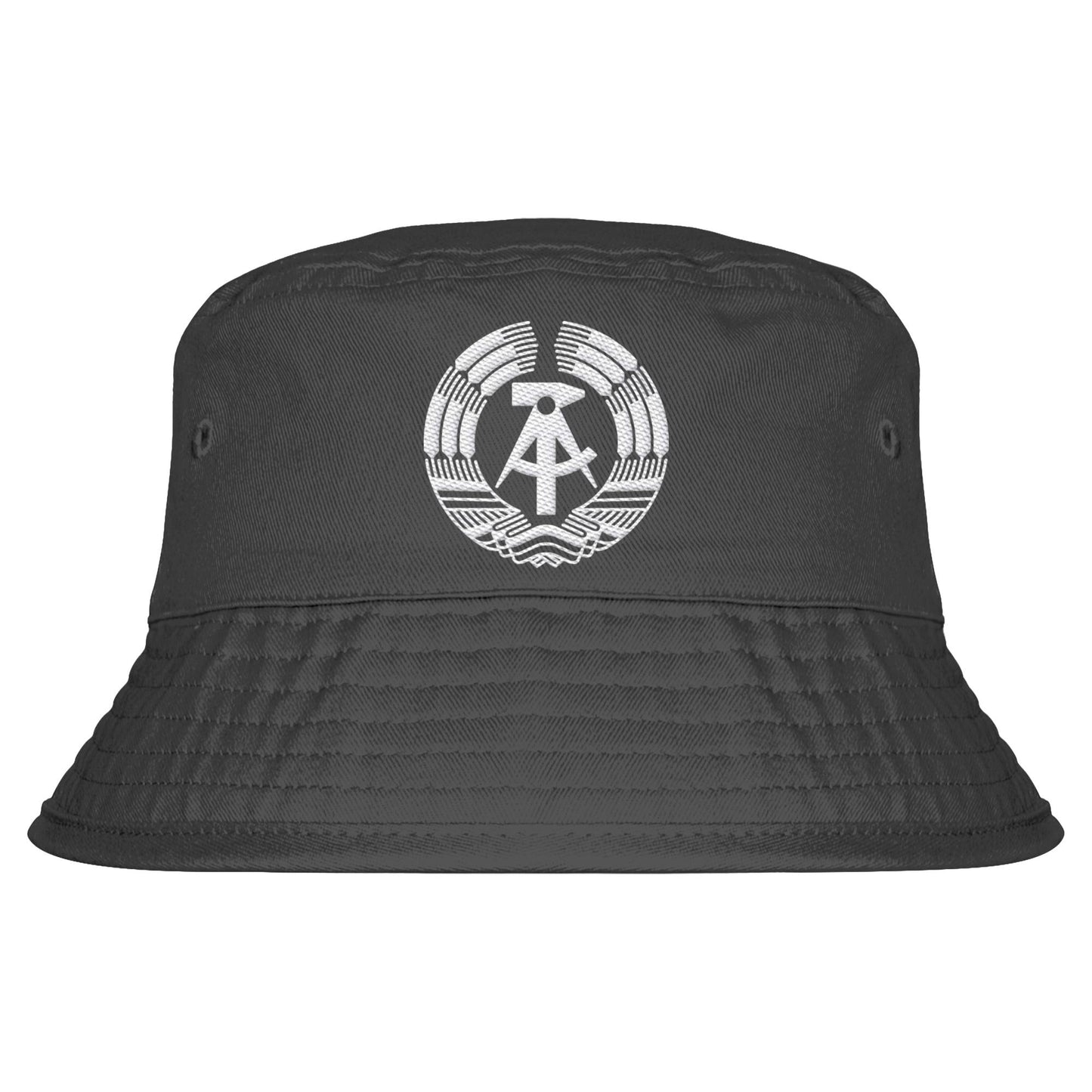 FISCHERHUT / BUCKET HAT - BESTICKT • STAATSWAPPEN DDR MONOCHROM