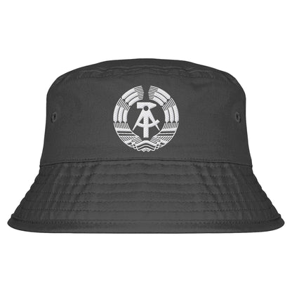 FISCHERHUT / BUCKET HAT - BESTICKT • STAATSWAPPEN DDR MONOCHROM