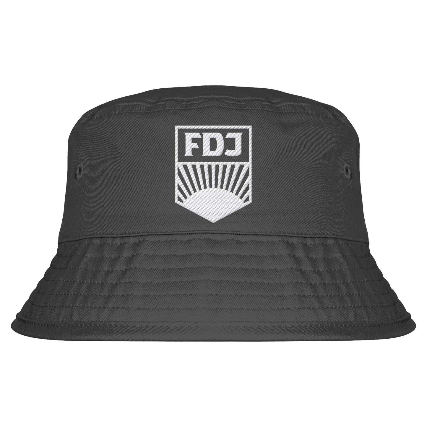 FISCHERHUT / BUCKET HAT - BESTICKT • FDJ - WEISS