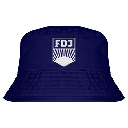 FISCHERHUT / BUCKET HAT - BESTICKT • FDJ - WEISS