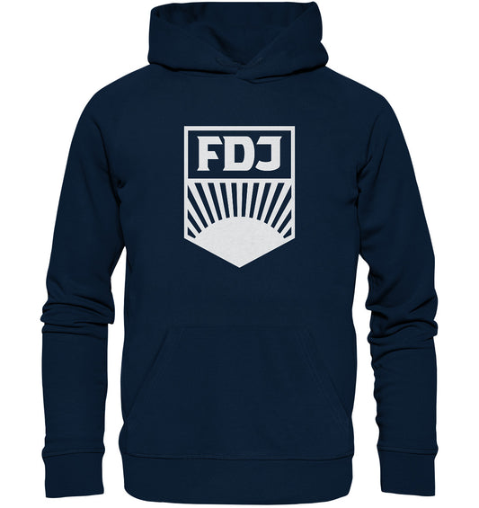 PREMIUM ORGANIC HOODIE UNISEX • FDJ FREIE DEUTSCHE JUGEND - WEISS