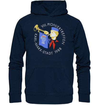 PREMIUM ORGANIC HOODIE UNISEX • PIONIERTREFFEN KARL MARX STADT - DUNKEL