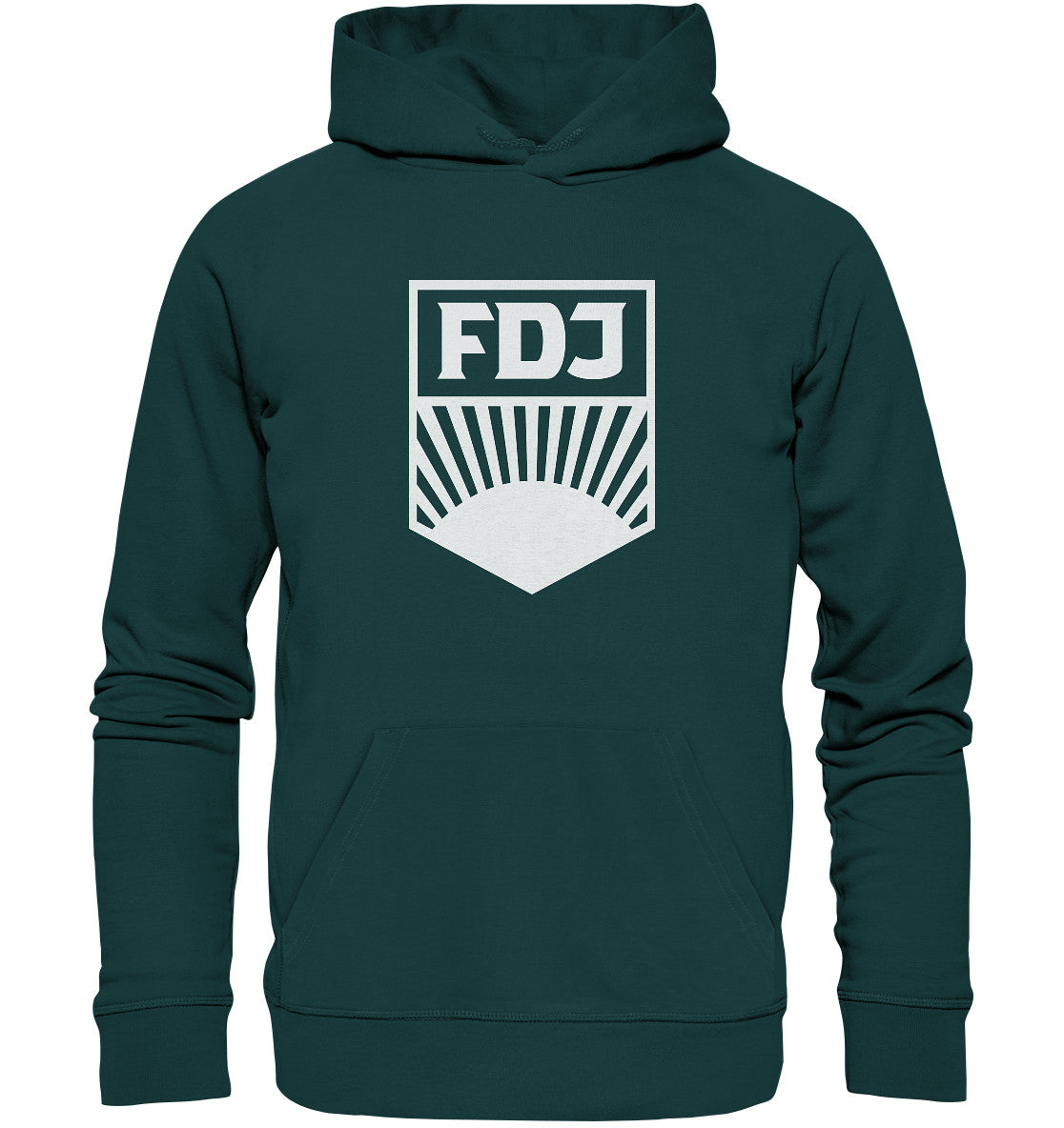 PREMIUM ORGANIC HOODIE UNISEX • FDJ FREIE DEUTSCHE JUGEND - WEISS