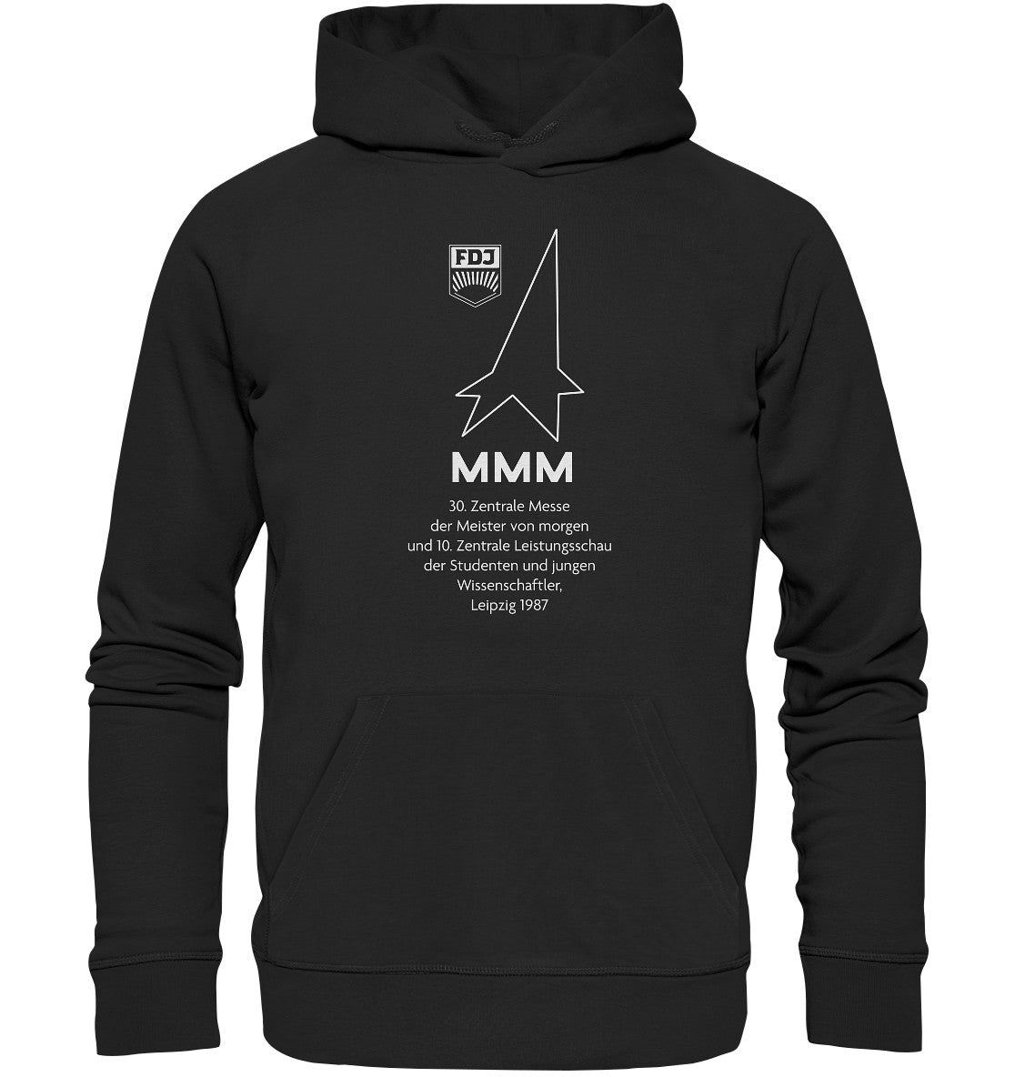 PREMIUM ORGANIC HOODIE UNISEX • MESSE DER MEISTER VON MORGEN, LEIPZIG 1987