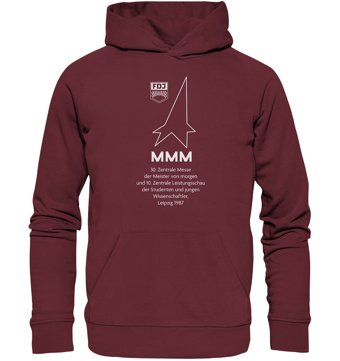 PREMIUM ORGANIC HOODIE UNISEX • MESSE DER MEISTER VON MORGEN, LEIPZIG 1987