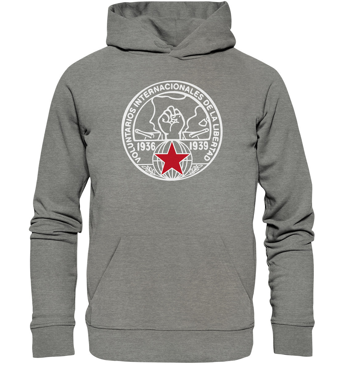 PREMIUM ORGANIC HOODIE UNISEX • INTERNATIONALE BRIGADEN SPANIEN1936 - DUNKEL