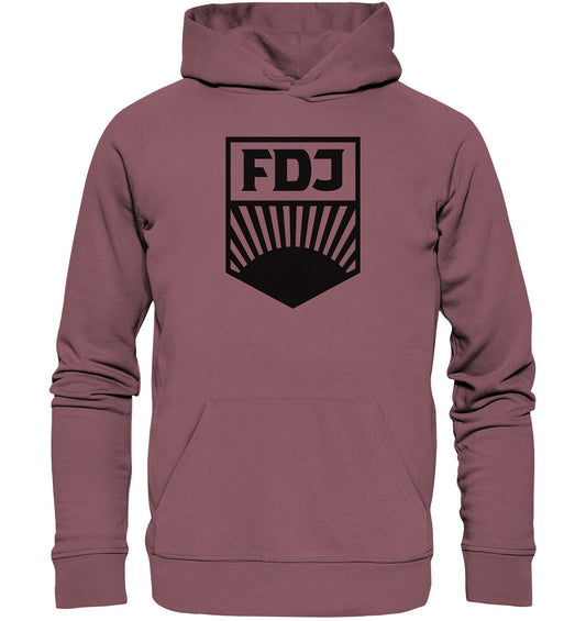 PREMIUM ORGANIC HOODIE UNISEX • FDJ FREIE DEUTSCHE JUGEND- SCHWARZ