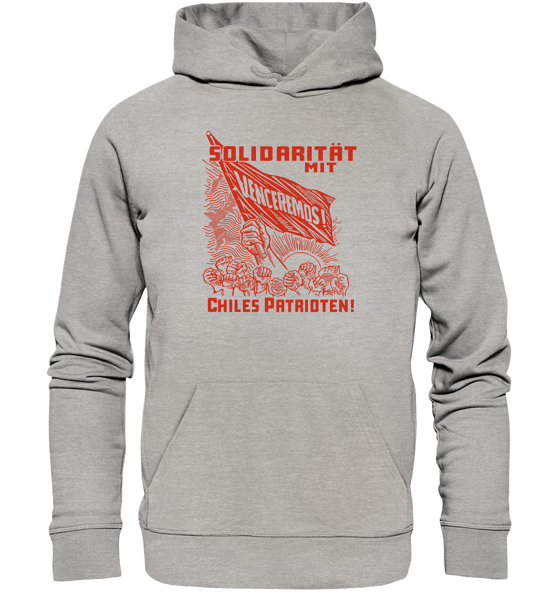 PREMIUM ORGANIC HOODIE UNISEX • VENCEREMOS SOLIDARITÄT MIT CHILES PATRIOTEN