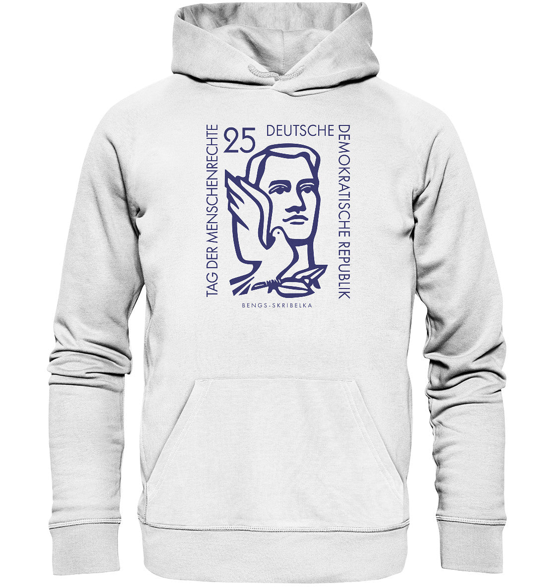 PREMIUM ORGANIC HOODIE UNISEX • DDR BRIEFMARKE - FREIHEIT FÜR LUIS CORVALAN