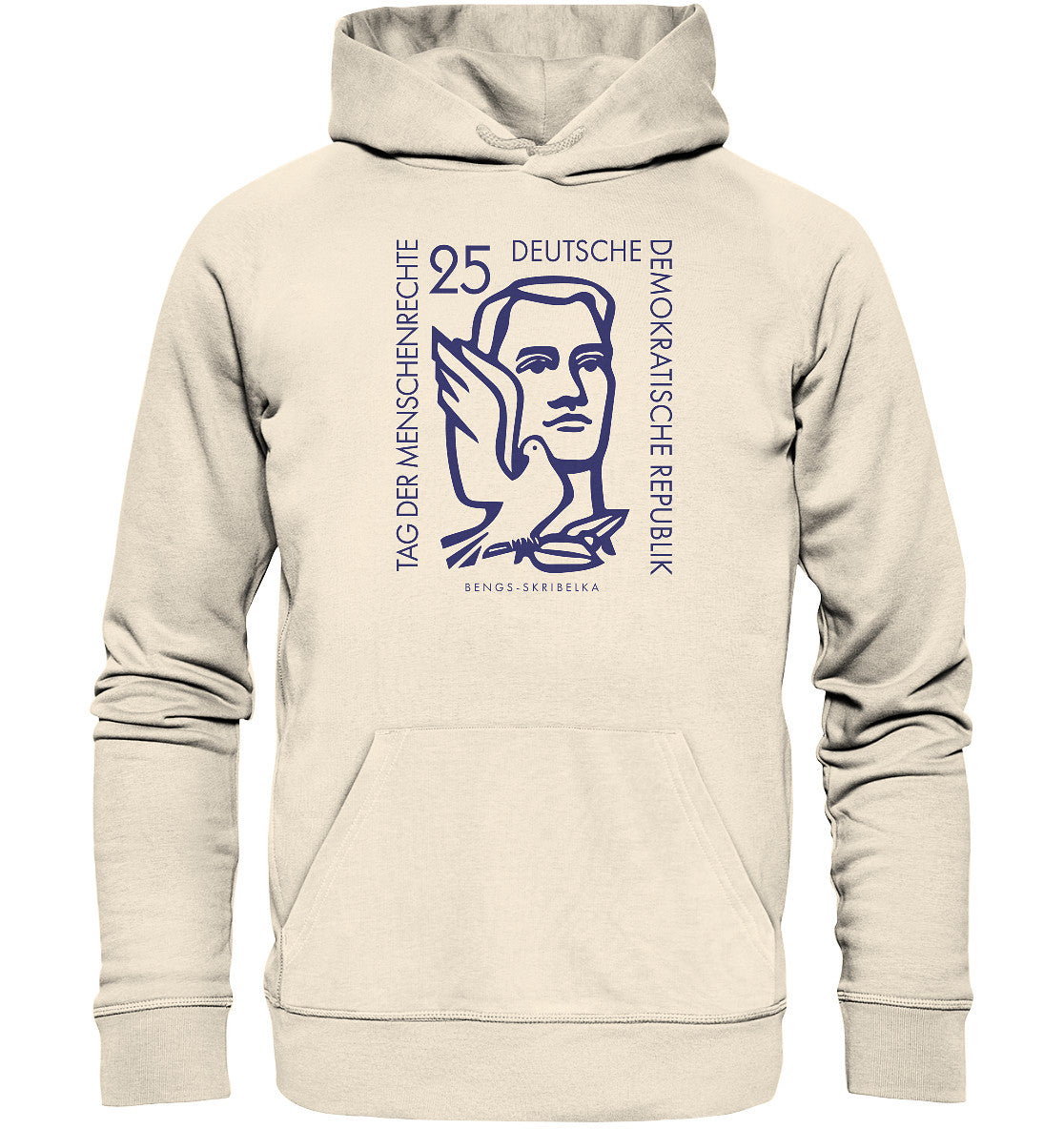 PREMIUM ORGANIC HOODIE UNISEX • DDR BRIEFMARKE - FREIHEIT FÜR LUIS CORVALAN