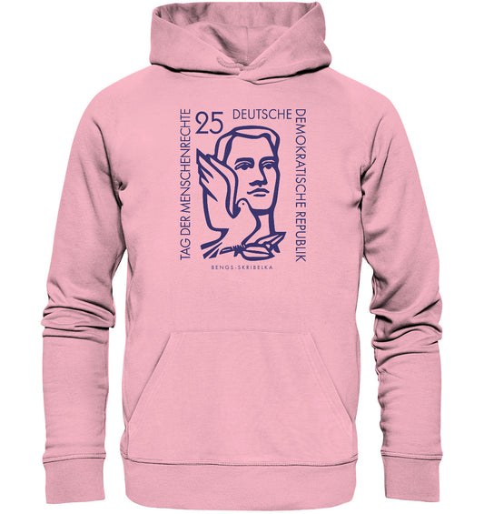 PREMIUM ORGANIC HOODIE UNISEX • DDR BRIEFMARKE - FREIHEIT FÜR LUIS CORVALAN