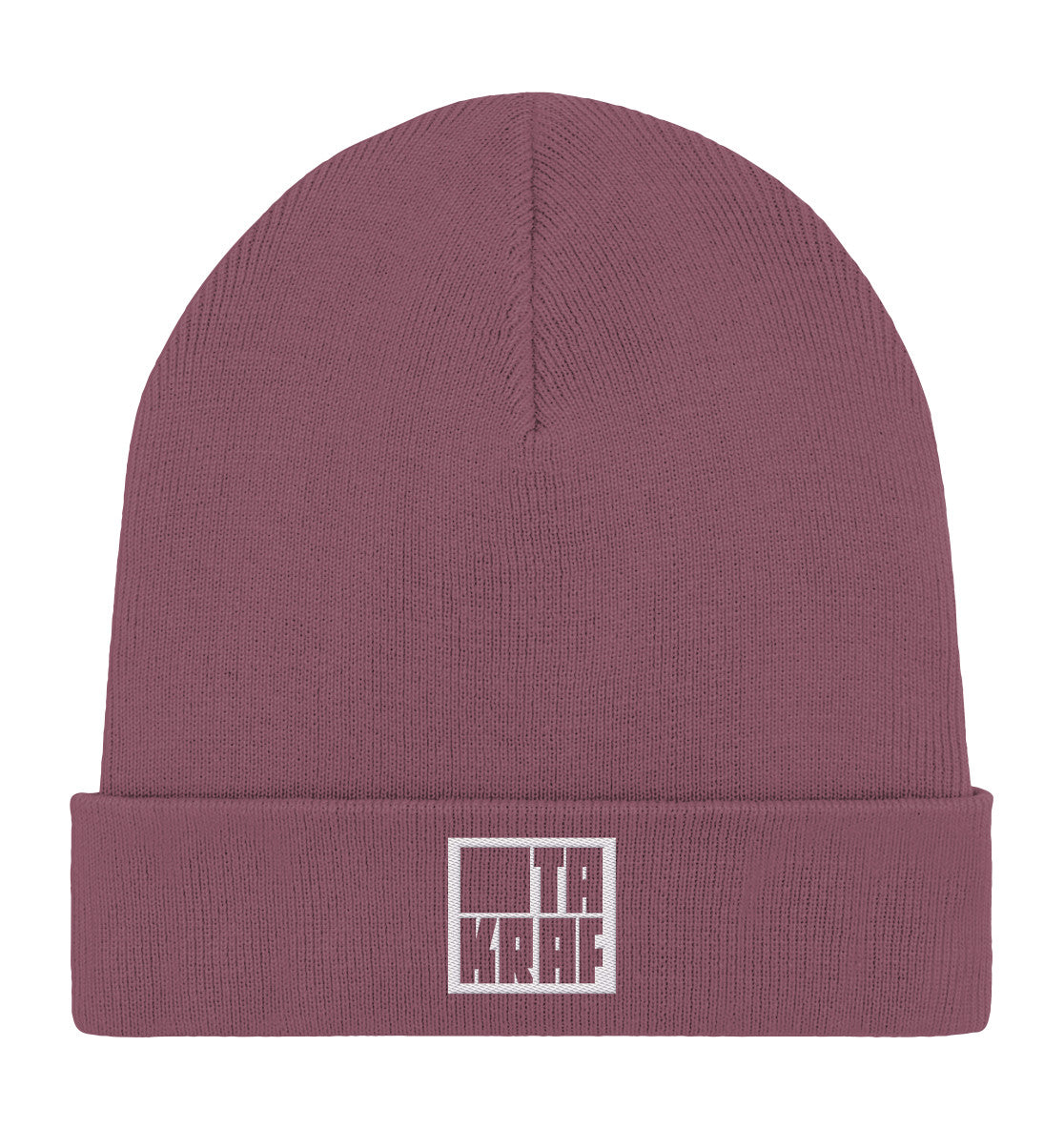 ORGANIC BEANIE BESTICKT • TAKRAF