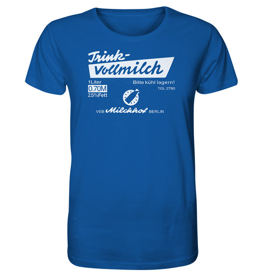 ORGANIC SHIRT UNISEX • TRINK-VOLLMILCH dunkel