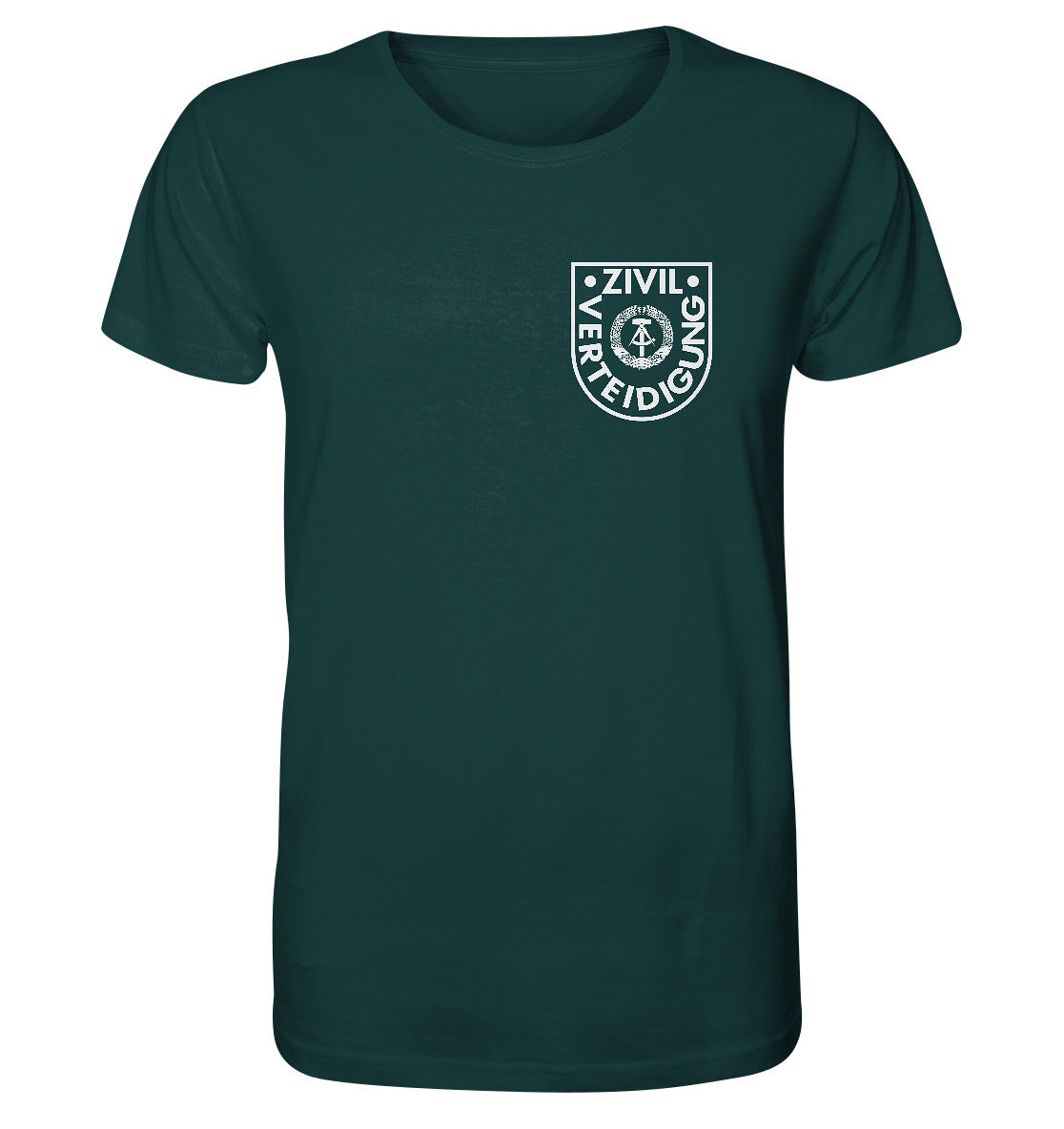 ORGANIC SHIRT UNISEX • DR ZIVILVERTEIDIGUNG - BRUSTBADGE