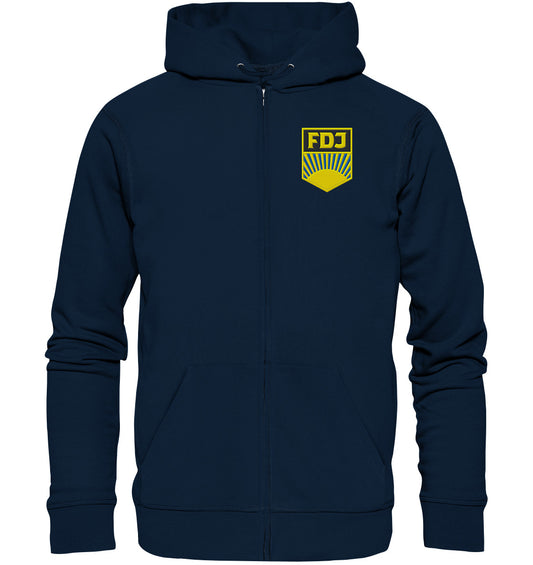 ORGANIC HOODIE ZIPPER BESTICKT • FDJ - FARBIG