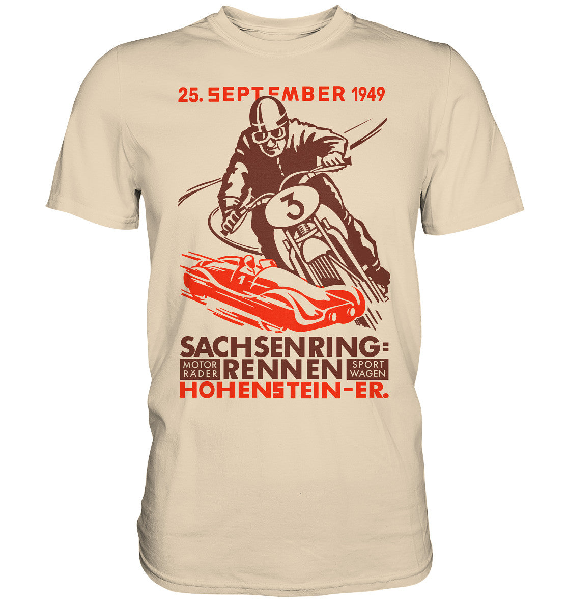 PREMIUM SHIRT UNISEX • SACHSENRING-RENNEN 1949 - hell