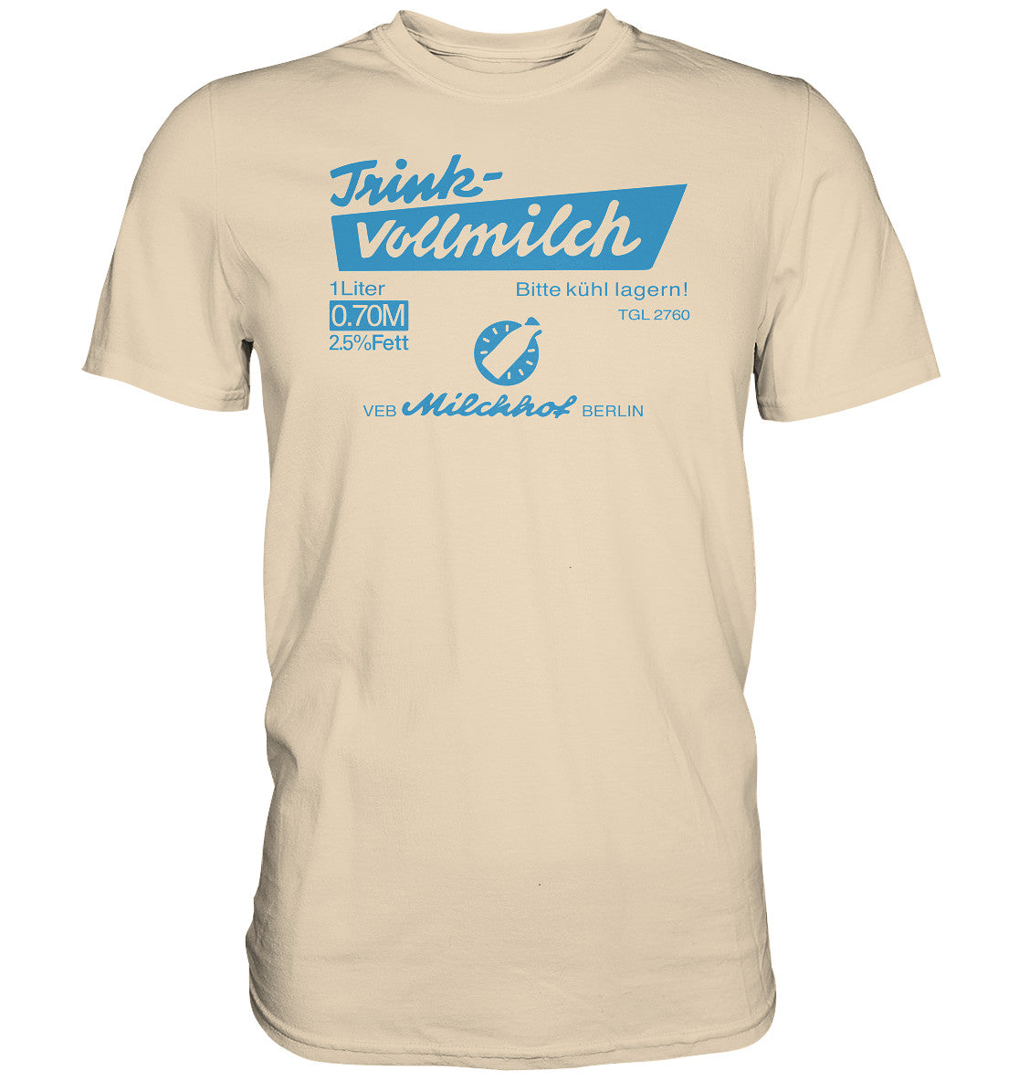 PREMIUM SHIRT UNISEX • TRINK-VOLLMILCH hell