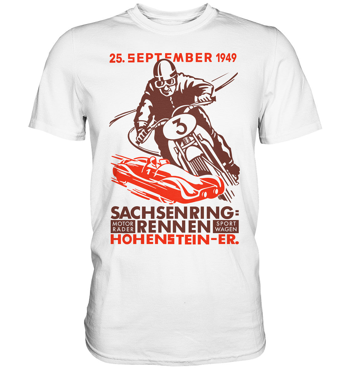 PREMIUM SHIRT UNISEX • SACHSENRING-RENNEN 1949 - hell