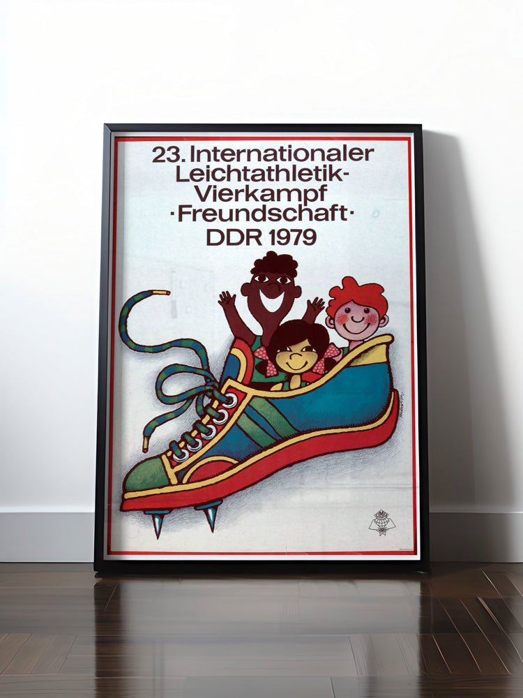 HISTORISCHES POSTER (A4 | A3 | A2 | A1) • DDR: LEICHTATHLETIK-VIERKAMPF