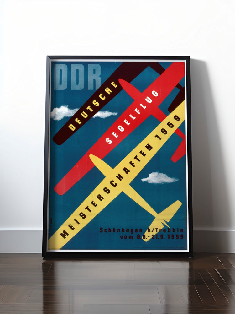 HISTORISCHES POSTER (A4 | A3 | A2 | A1) • DDR: SEGELFLUGMEISTERSCHAFTEN 1959