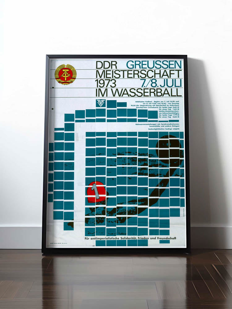 HISTORISCHES POSTER (A4 | A3 | A2 | A1) • DDR WASSERBALL MEISTERSCHAFTT 1973