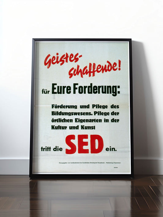 HISTORISCHES POSTER (A4 | A3 | A2 | A1) • DDR: GEISTESSCHAFFENDE!