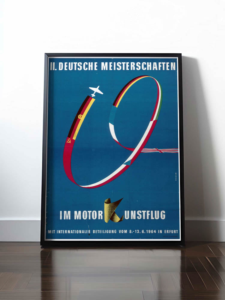 HISTORISCHES POSTER (A4 | A3 | A2 | A1) • 2. DEUTSCHE MEISTERSCHAFTEN MOTORKUNSTFLUG 1964