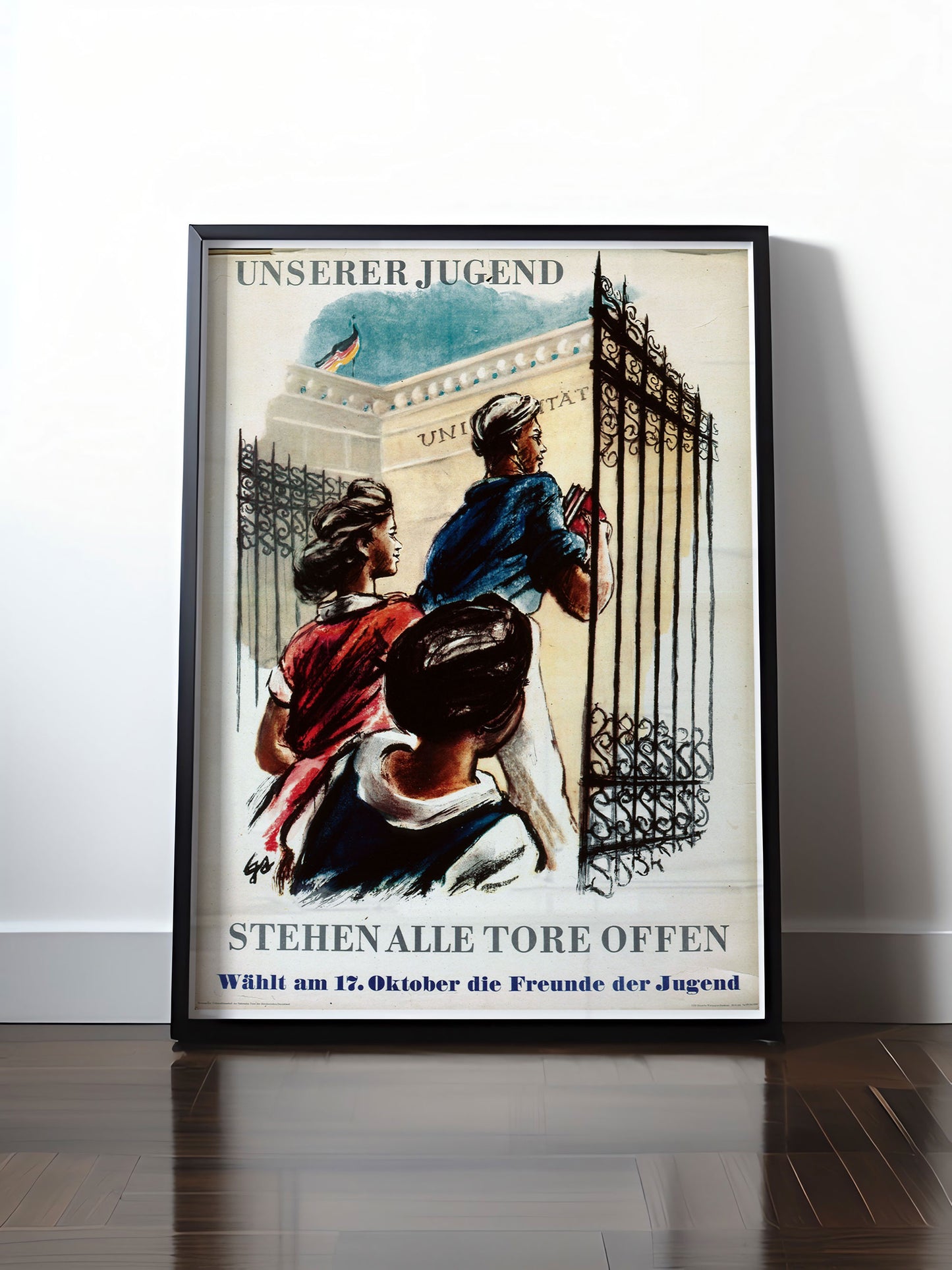 HISTORISCHES POSTER (A4 | A3 | A2 | A1) • DDR: UNSERER JUGEND STEHEN ALLE TORE OFFEN