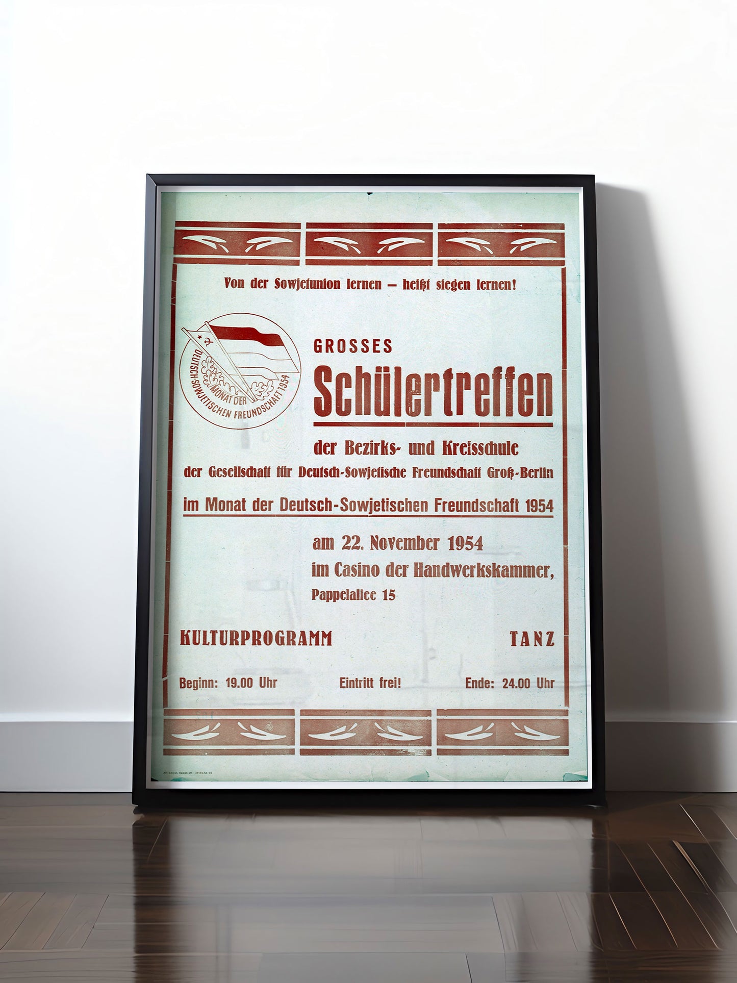 HISTORISCHES POSTER (A4 | A3 | A2 | A1) • DDR: GROSSES SCHÜLERTREFFEN 1954