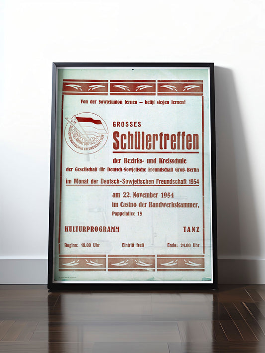 HISTORISCHES POSTER (A4 | A3 | A2 | A1) • DDR: GROSSES SCHÜLERTREFFEN 1954