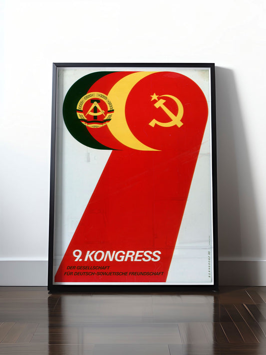 HISTORISCHES POSTER (A4 | A3 | A2 | A1) • 9. KONGRESS DEUTSCH-SOWJETISCHE FREUNDSCHAFT