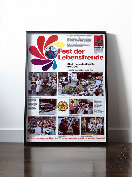 HISTORISCHES POSTER (A4 | A3 | A2 | A1) • FEST DER LEBENSFREUDE 1984 GERA