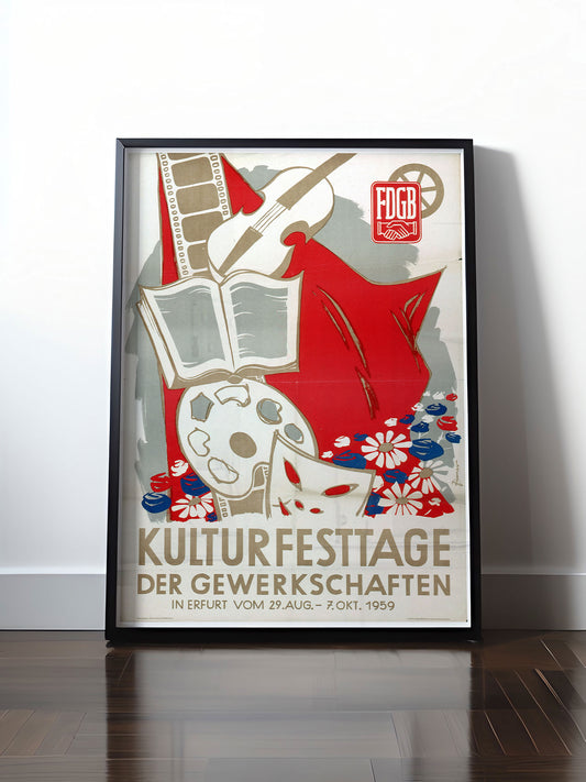 HISTORISCHES POSTER (A4 | A3 | A2 | A1) • KULTURFESTTAGE DER GEWERKSCHAFTEN ERFURT 1959