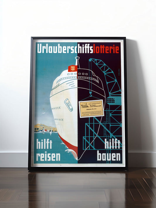 HISTORISCHES POSTER (A4 | A3 | A2 | A1) • DDR URLAUBSSCHIFFLOTTERIE